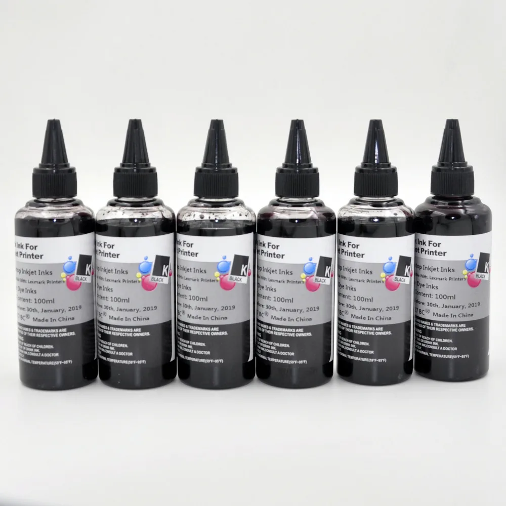 600ml Black Special Refill Dye Ink Kit for Lexmark Inkjet Printer CISS