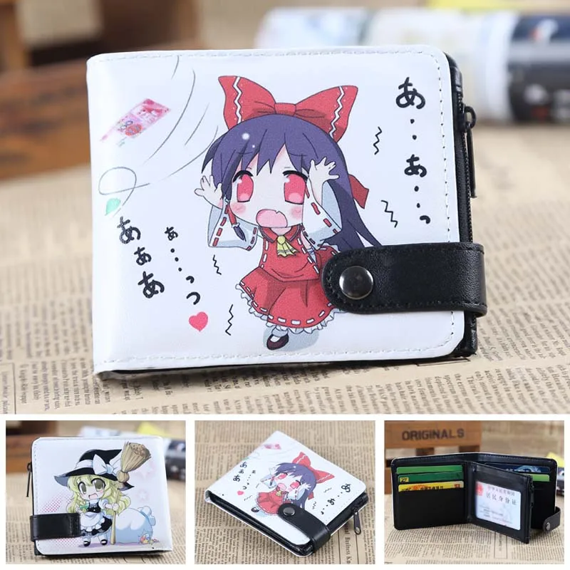 Аниме/игра Touken Ranbu PU короткий нулевой кошелек/портмоне/многослойный двойной бумажник на кнопке - Цвет: TouHou Project