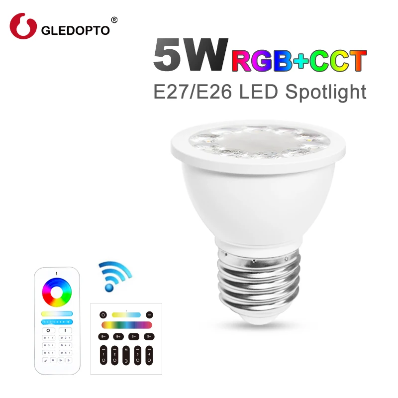 G светодиодный OPTO Gu10 Светодиодный точечный светильник лампа RGBW CCT AC100 40V 2 4G