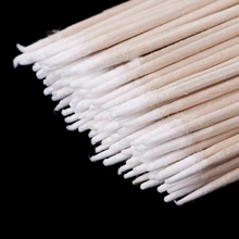 100 шт./упак. небольшой ватный тампон с деревянной ручкой для тату для бровей, микро лезвия, Красота декоративная косметика для ногтей