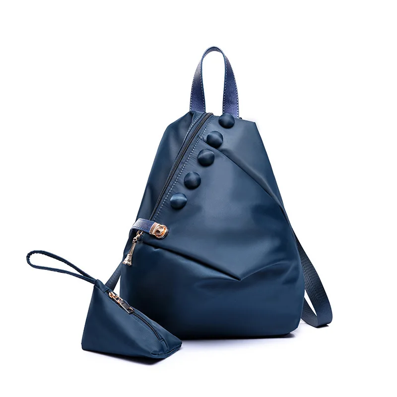 2 шт./компл. кнопка нейлон мод Девушки, оба плеча посылка женские Курьерские сумки студенческие пакет, сумка для путешествия родитель-ребенок посылка - Цвет: Deep Blue