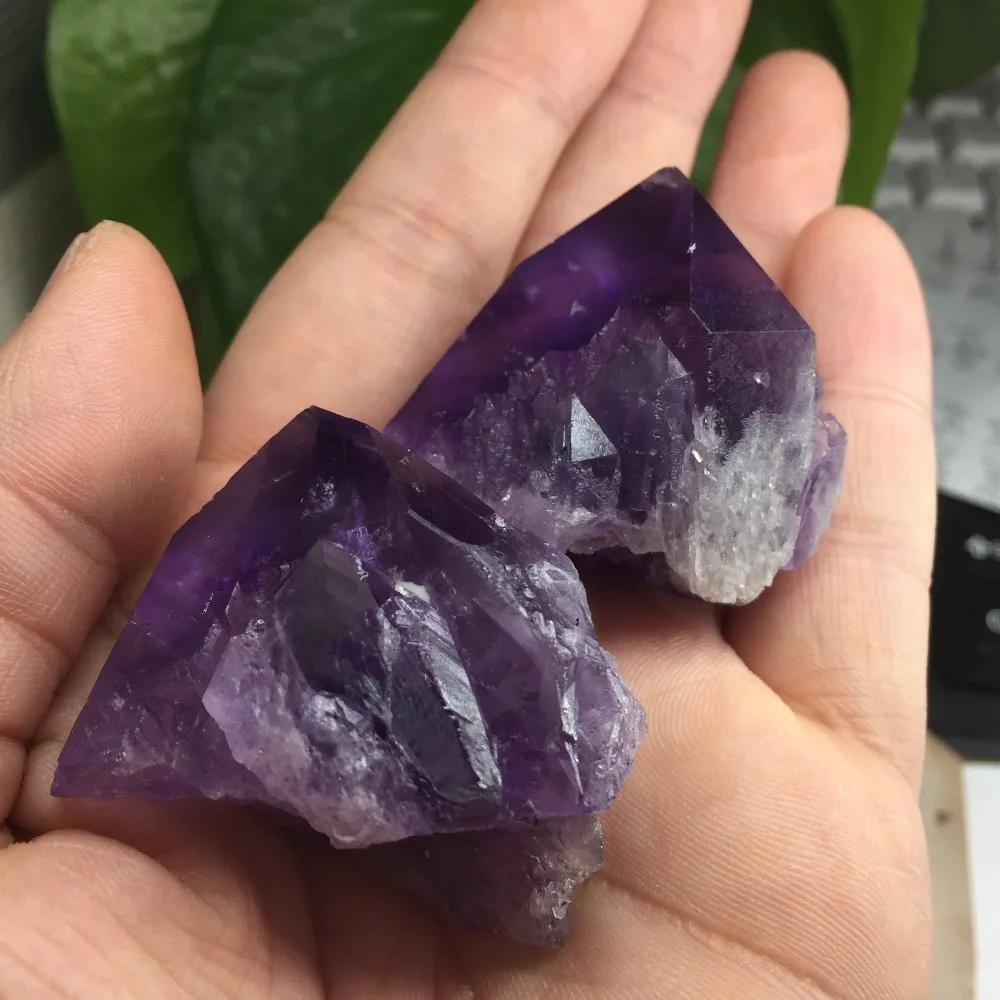 

Wholesale 2 pieces a lots Rough Cristales Purply Amethyst Healing Point High Quality Natural Minerals Stone