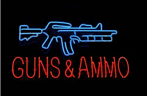 GUNS AND AMMO Neon Light Sign Beer Bar