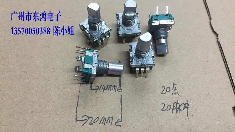 

5pcs High quality EC11 encoder with switch 20, positioning number 20, pulse point shaft length 14mm digital potentiometer