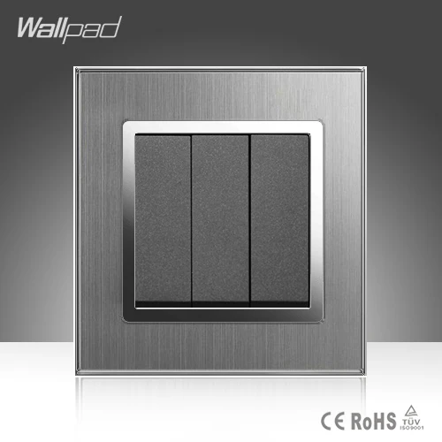 Wallpad 3 Gang 2 Way умный дом стандарт ЕС Великобритании серебристая металлическая рама