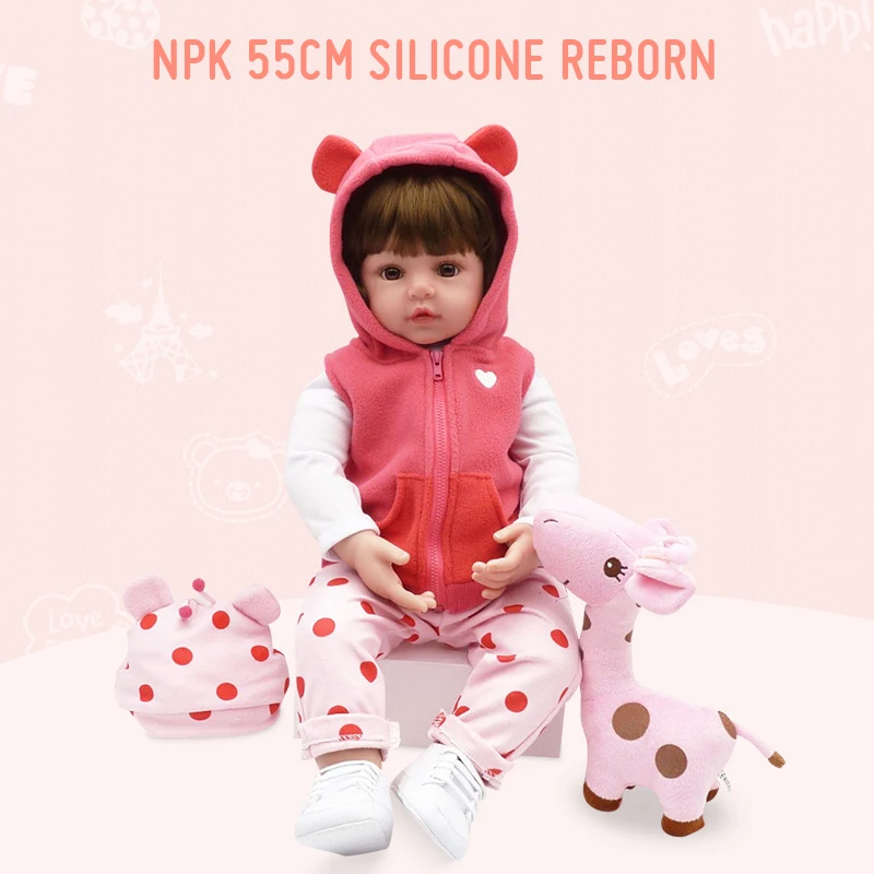 NPK Реалистичная коллекция Bebe Reborn Силиконовое тело 48 см Кукла Детская имитация кукла игровой дом игрушки милая кукла