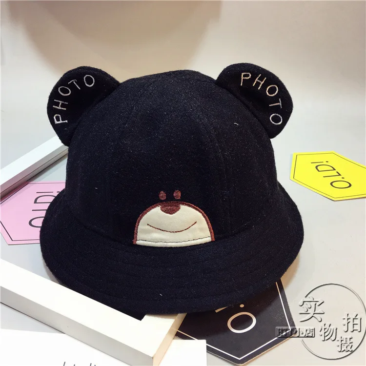 2018 Autumn And Winter Cute Little Bear Smiley Face Baby Fisherman Hat Boys And Girls Basin Cap ACC07 (5)