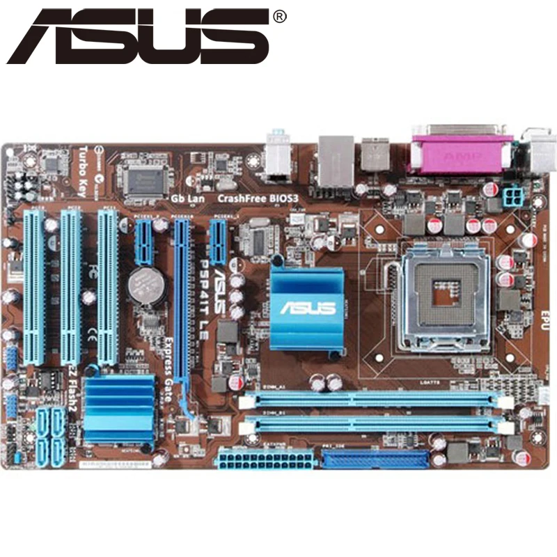 Настольная Материнская плата Asus P5P41T LE P41 разъем LGA 775 Q8200 Q8300 DDR3 8G ATX UEFI BIOS