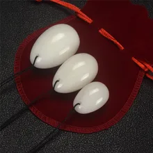 Jade Eggs 3 pcs Natural White Jade Yoni Eggs Body Massager Love Eggs for Women Kegel Exercise Pelvic Muscle Vaginal Tighting strange eggs