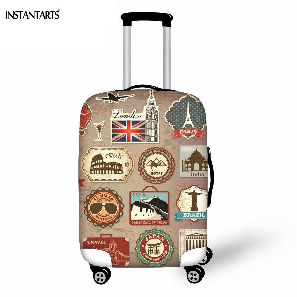 

INSTANTARTS Suitcase Cover Travel Luggage Cover On Road Dustproof Luggage Protector Spandex Protection Cover for Trolley Case