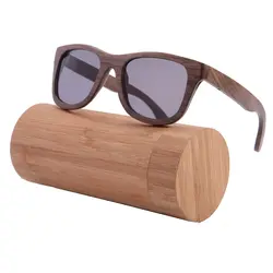 Горячая продажа черный орех солнцезащитные очки в деревянной оправе роскошные дизайнерские очки с бамбуковой коробкой z6016
