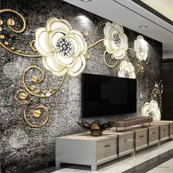 Beibehang обои на заказ Европейский ретро трехмерные тиснением алмаз цветок ТВ фоне стены декоративная живопись