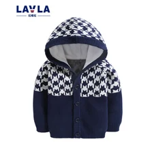 2016 LAVLA Fall New Children Boys Clothing Baby Coat Kids Girl Cardigan Sweater Temperament Casual Wild Hooded Kids Clothes