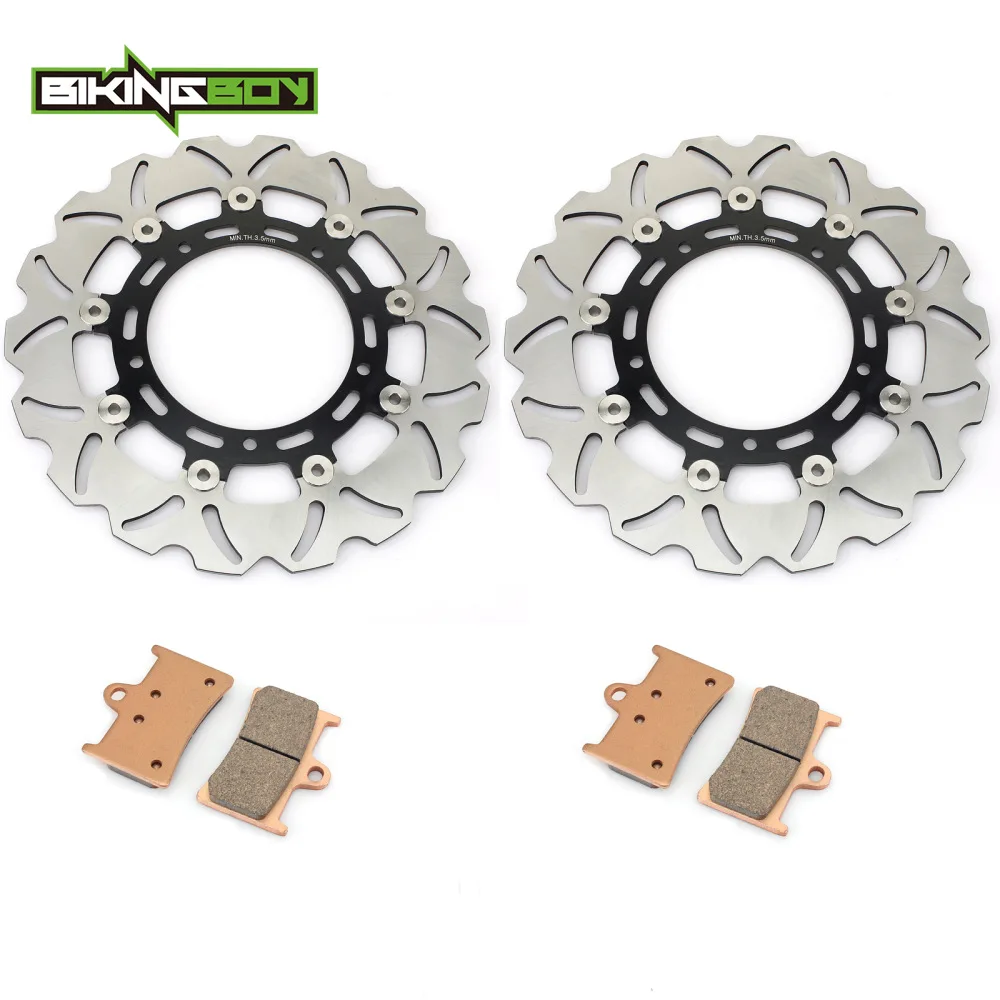 BIKINGBOY Front Brake Discs Rotors Disks Pads for Yamaha FZ8 800 2011