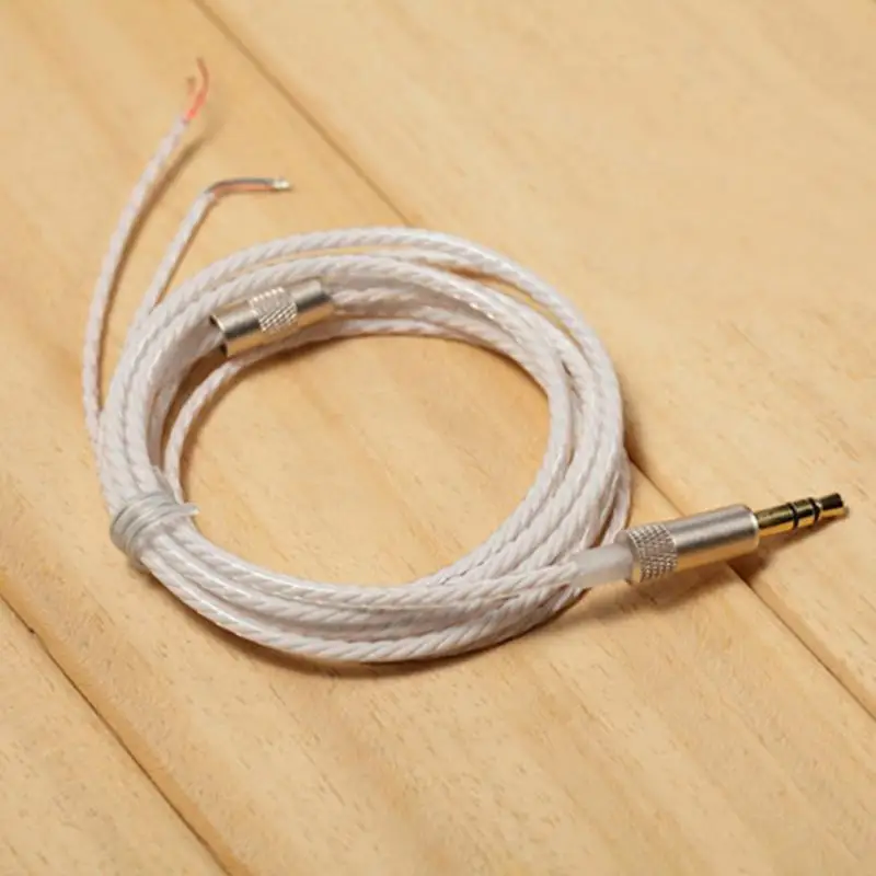 Cable de Audio para auriculares de 1,2 M, alambre de cobre recubierto de plata, Cable de mantenimiento para auriculares de repuesto DIY, #20, nuevo