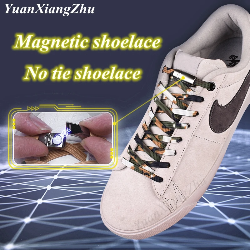 

1Pair Magnetic Shoelaces Flats Elastic Locking Sneakers Shoelace Special Creative Quick No Tie Shoelaces Kids Adult Unisex Laces