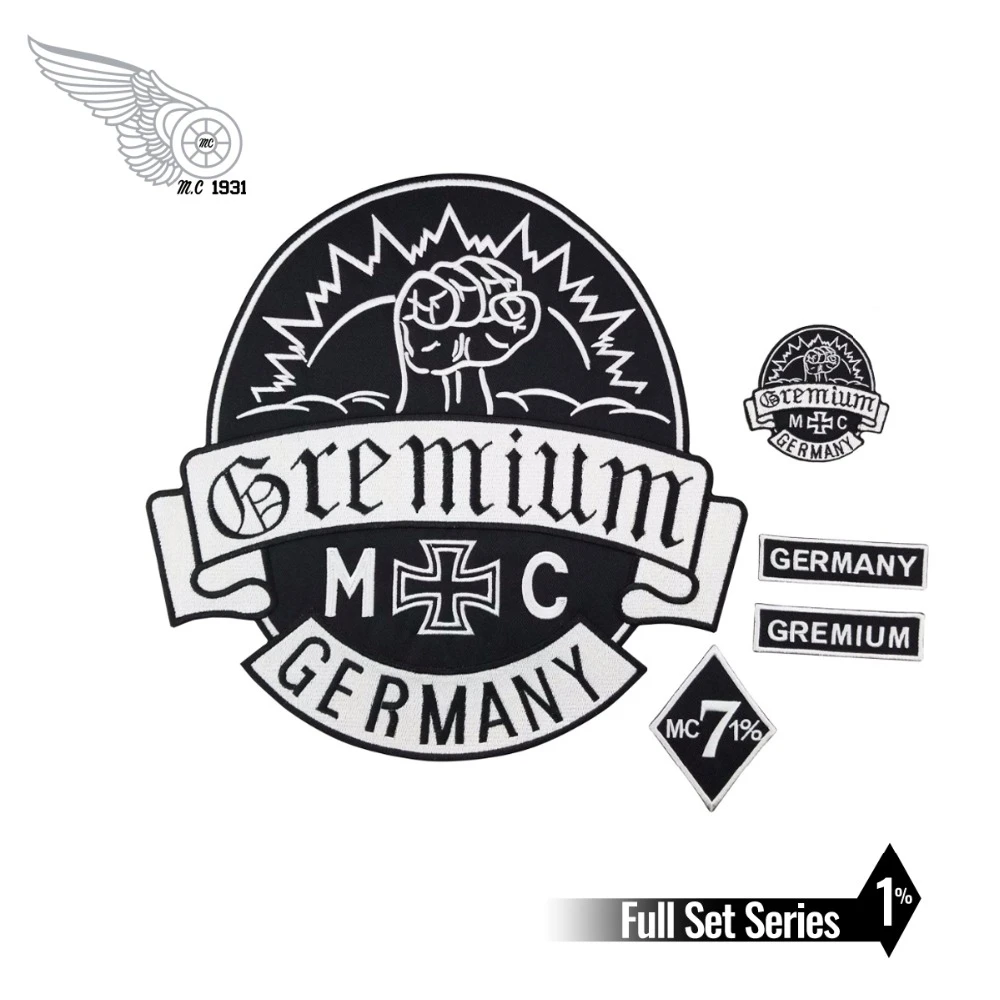 front  Patches Set,Aufnäher Patches FREE BIKER GERMANY