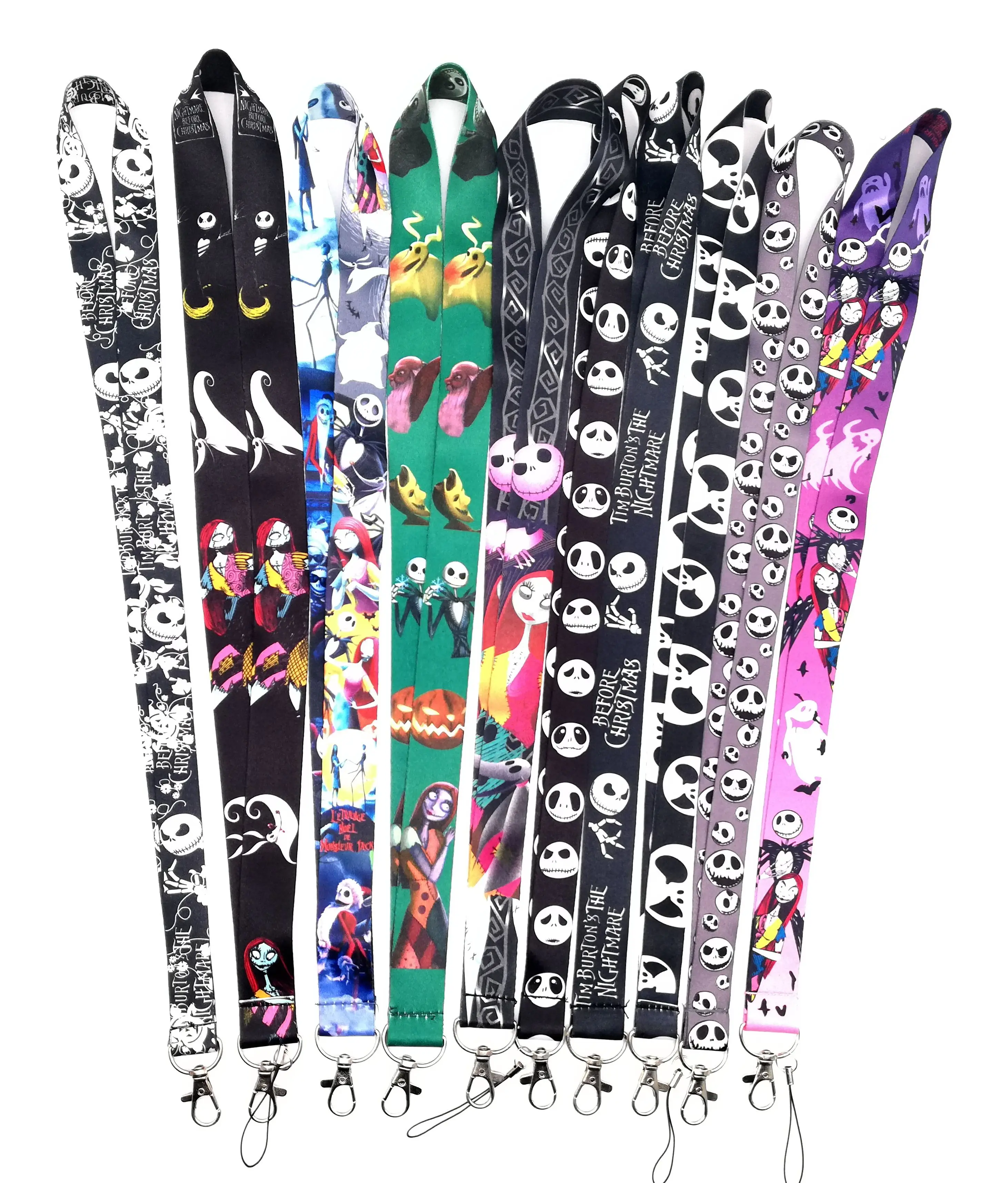 

New 10 pcs Nightmare Before Christmas Neck Strap Lanyards ID badge card holder keychain Mobile Phone Strap Gift G1