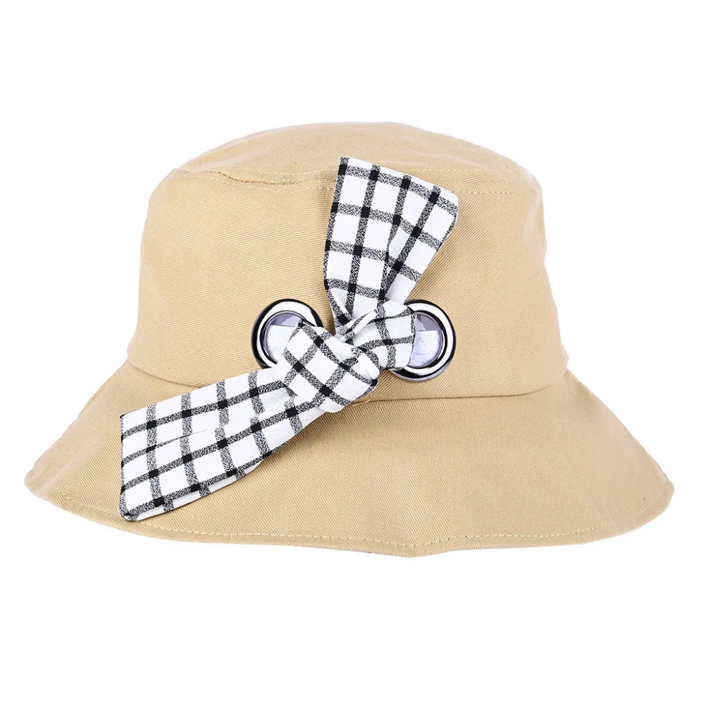 2019 Woman summer sexy visor beach hat cotton wild plaid pretty beach hat fashionable folding outdoor sports beach hat 40J5 (2)