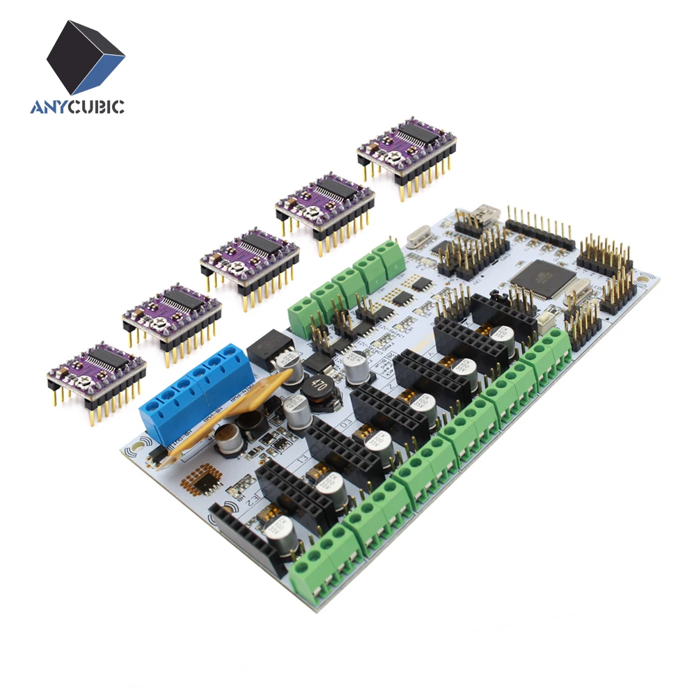 3D printer motherboard rumba MPU / 3D printer accessories RUMBA optimized version control Board with 6PCS DRV8825