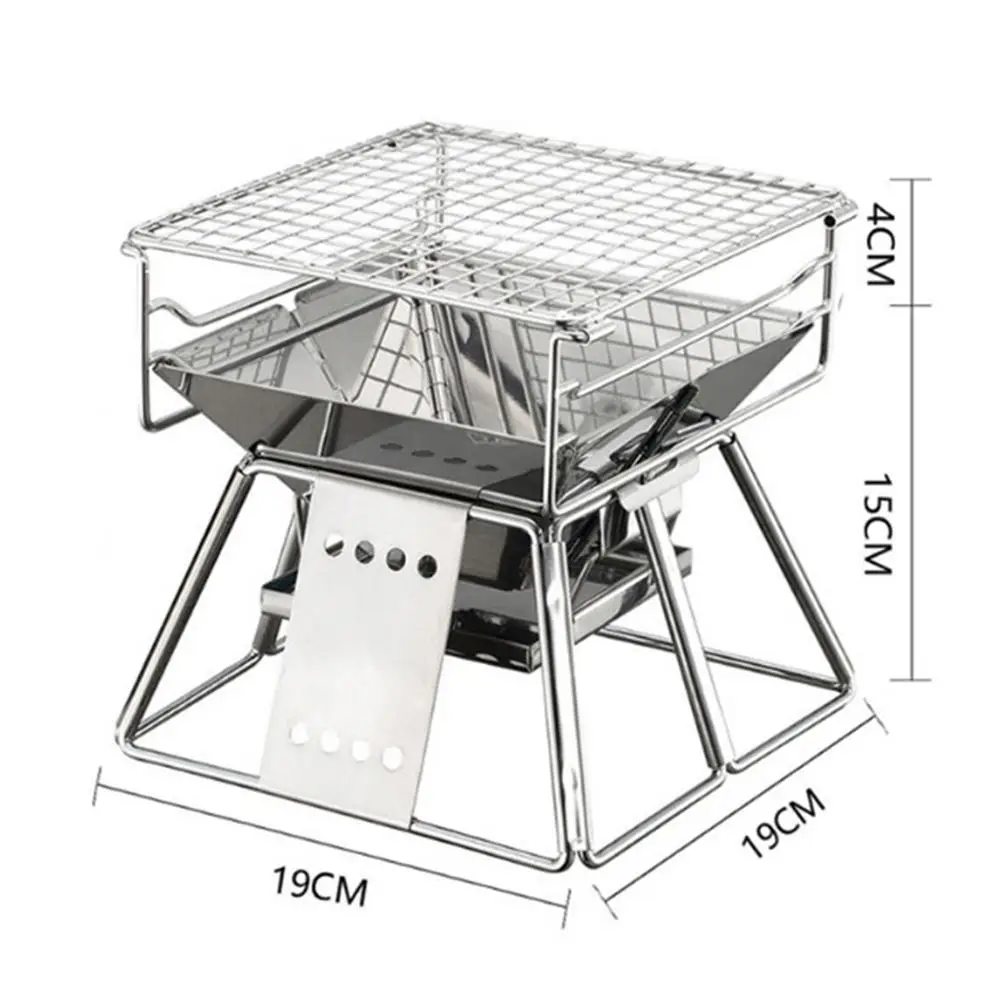 Изысканный портативный набор из нержавеющей стали для барбекю с духовкой, мини съемные принадлежности для барбекю, барбекю, гриль, плита для пикника, инструменты для барбекю на открытом воздухе