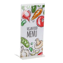 Упаковка/4 единицы) T акриловый держатель для меню подставка прозрачная настольная рамка цена бирка имя карты дисплей информация бумага Плакат рамка стойки