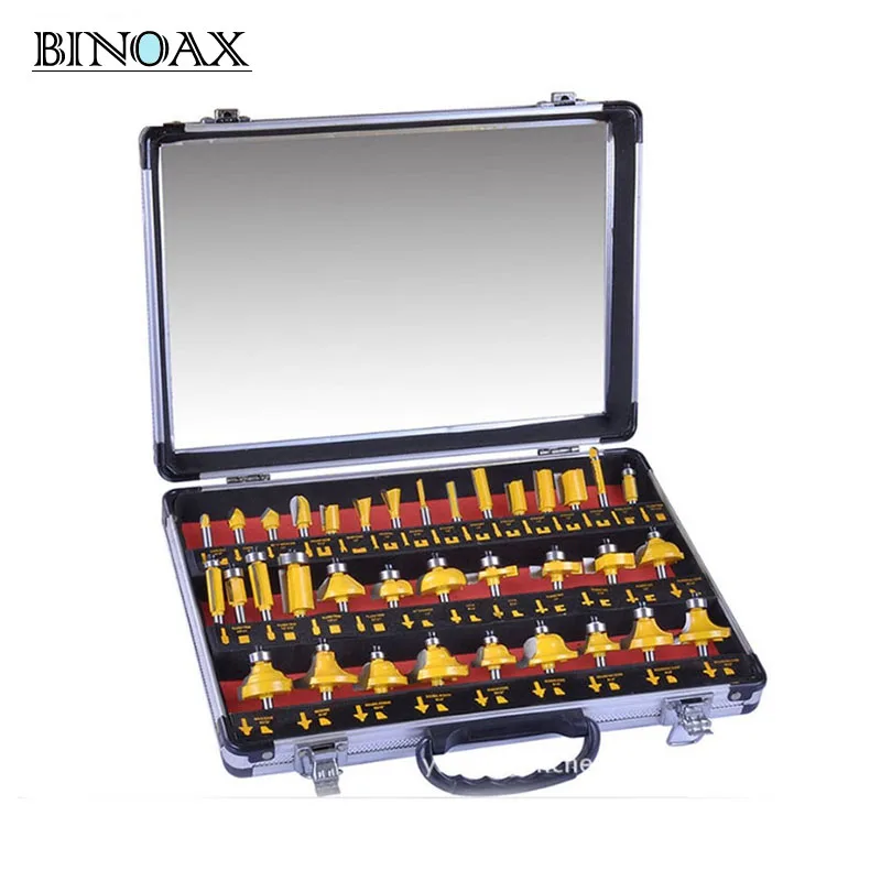 

35Pcs 1/4" Shank 6.35mm Router Bit Set Carbide Professional Woodworking Cutting Tools Engraving Milling