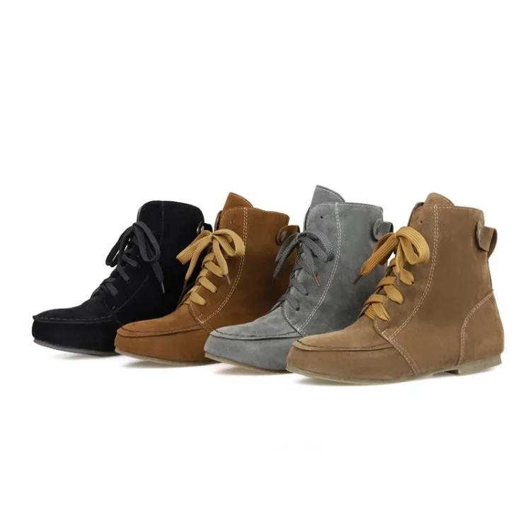 

2017 Direct Selling Adhesive Boots Botas Mujer Size34-46 New Women Flats Round Toe Fashion For Casual Shoes Sweet Platform T-06