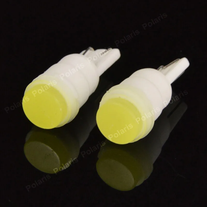 

2Pcs Super Bright T10 194 168 W5W 1 LED Ceramic Shell White Car Auto Wedge Side License Plate Lights Lamp Bulb DC12V