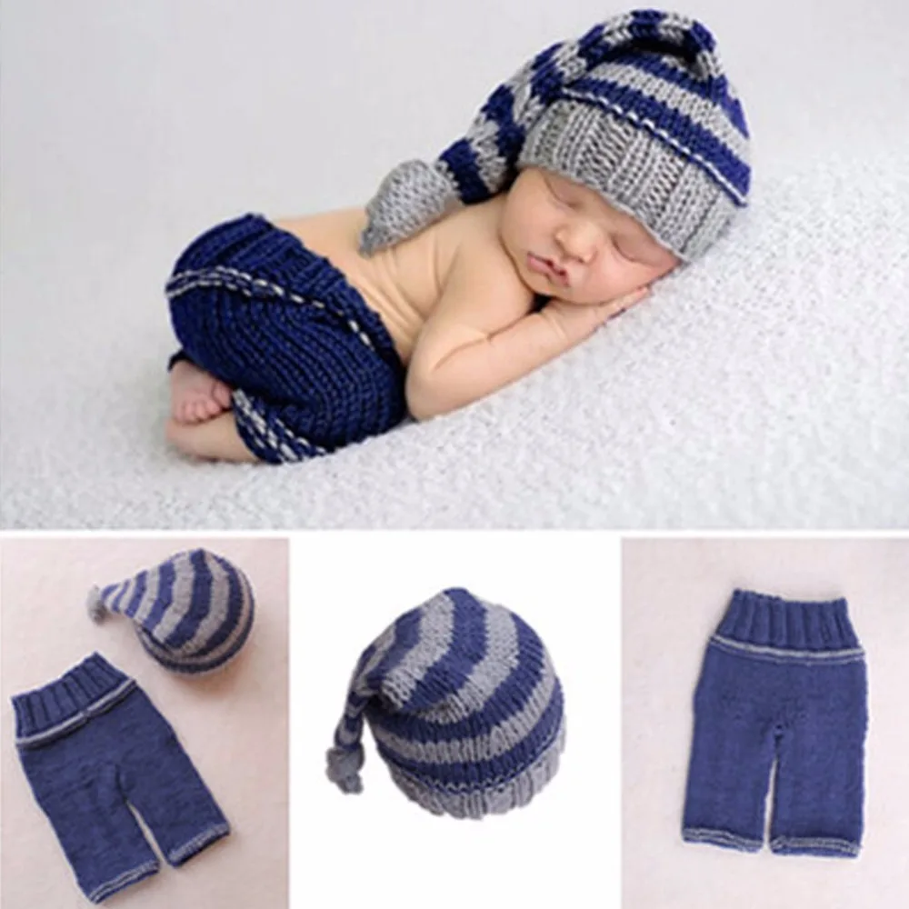 Newborn Baby Girls Boys Knit Crochet Hat Costume Photo Photography Prop Outfits 