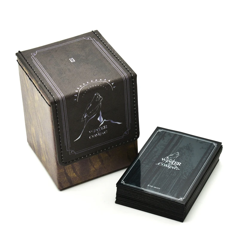 

White Leather Handmade Board Game Cards Storage Box for Magical the Gathering ,MTG Board Games Accessories Case Container