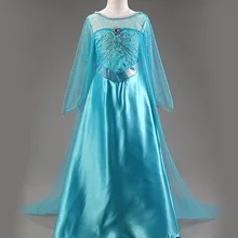 Новое платье принцессы Эльзы костюм с длинными рукавами для девочек праздничное платье Белоснежки наряд Анны для девочек платье принцессы для девочек