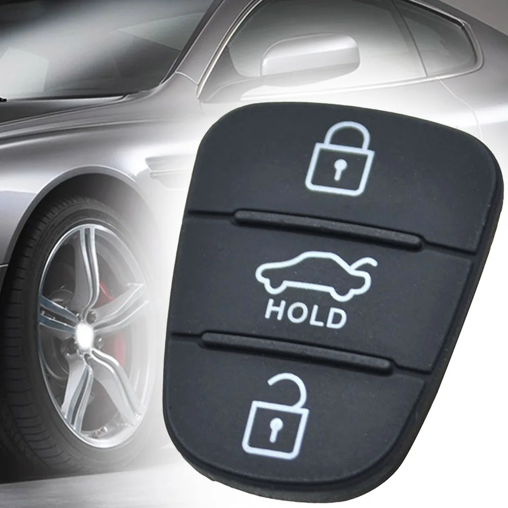 3 Button Remote Key Fob Case Rubber Pad Flip Key Shell For Hyundai i20 i30 Kia Solaris Rio Sorento Sportage Ceed
