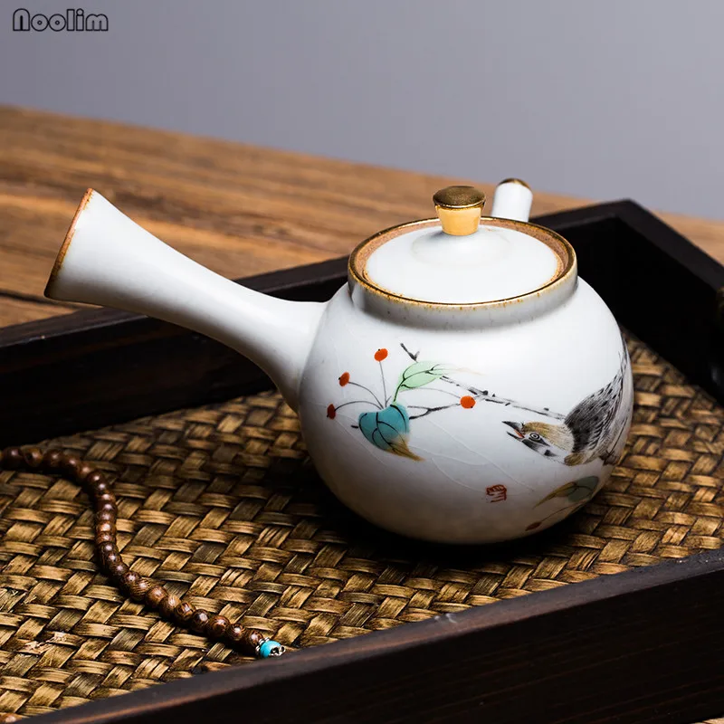 NOOLIM Цзиндэчжэнь, антикварная печь, чайник, ретро Китайский кунг-фу, фарфоровый чайник с заваркой, ручной работы, пуэр, чайник, чайная посуда