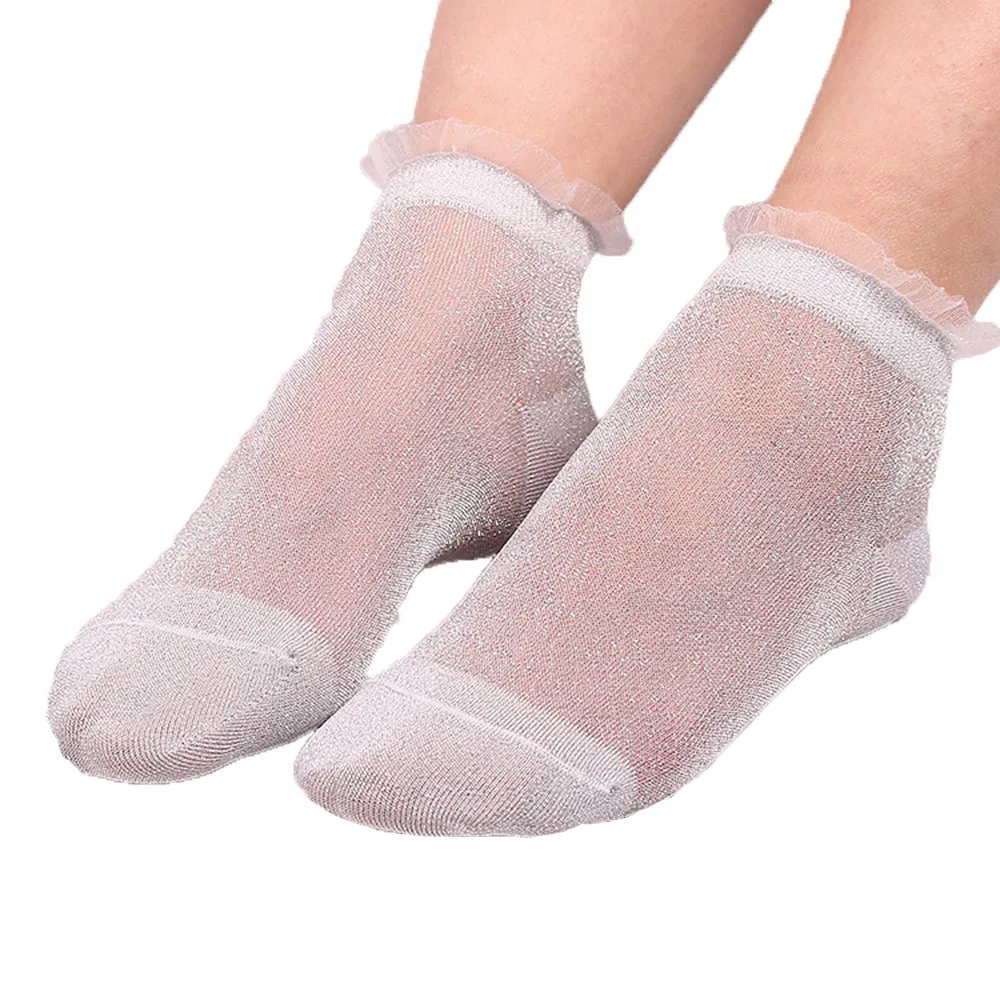 sparkle transparent knee high socks