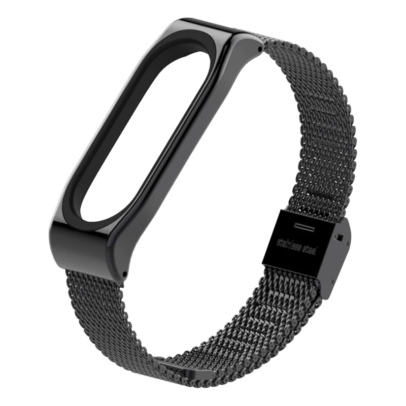 Ремешок mi jobs для mi Band 4 3 металлический ремешок для Xiaomi mi Band 4 браслет из нержавеющей стали mi Band 3 браслеты mi Band 4 ремешок на запястье - Цвет: Milanese Black