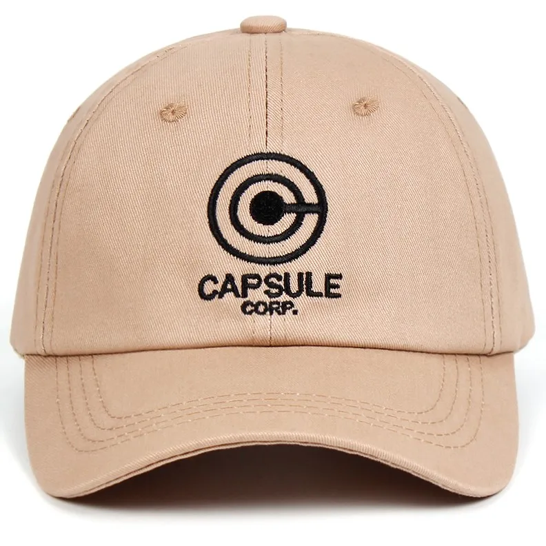 Чехол Capsule Corp. Dad Hat Dragon Ball, аниме song, хлопок, бейсболки с вышивкой, унисекс, бейсболки для мужчин и женщин, праздничные шапки - Цвет: Хаки