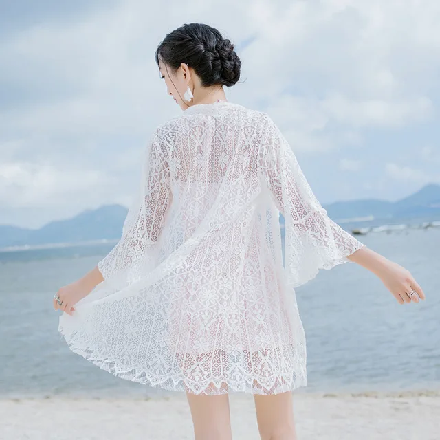 Best Offers NIUMO Women 2018 New summer white Long section Lace Loose Sun protection Swim Cover-Ups Beach dress Best Offers NIUMO Women 2018 New summer white Long section Lace Loose Sun protection Swim Cover-Ups Beach dress
