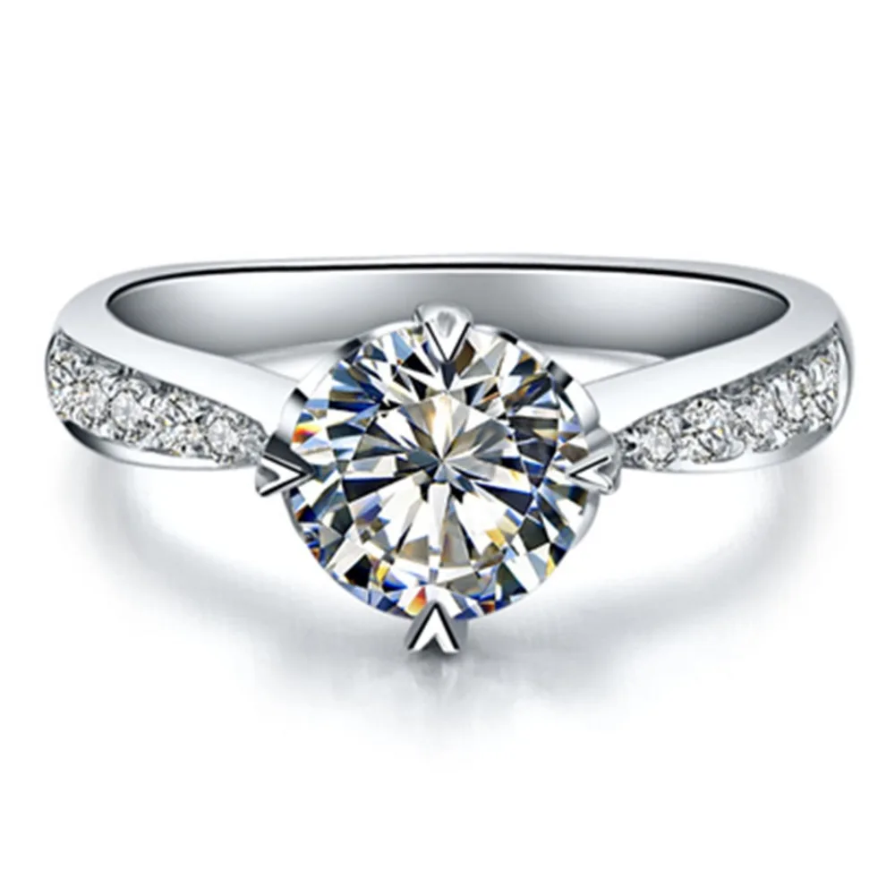 

Test Positive 5.5mm Round VS1 G 0.6CT Moissantie Diamond Ring Prongs Real Gold Jewelry Women Engagement Ring Moissantie 750 Gold