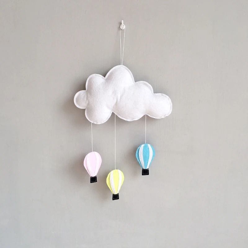 hot air balloons Children's room decoration handcrafted felt hanging and mobile 