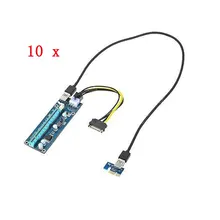 10 шт. USB 3.0 pci-e PCI Express Extender Riser Card pci-e 1X к 16X адаптер с Мощность кабель USB для добычи Bitcoin