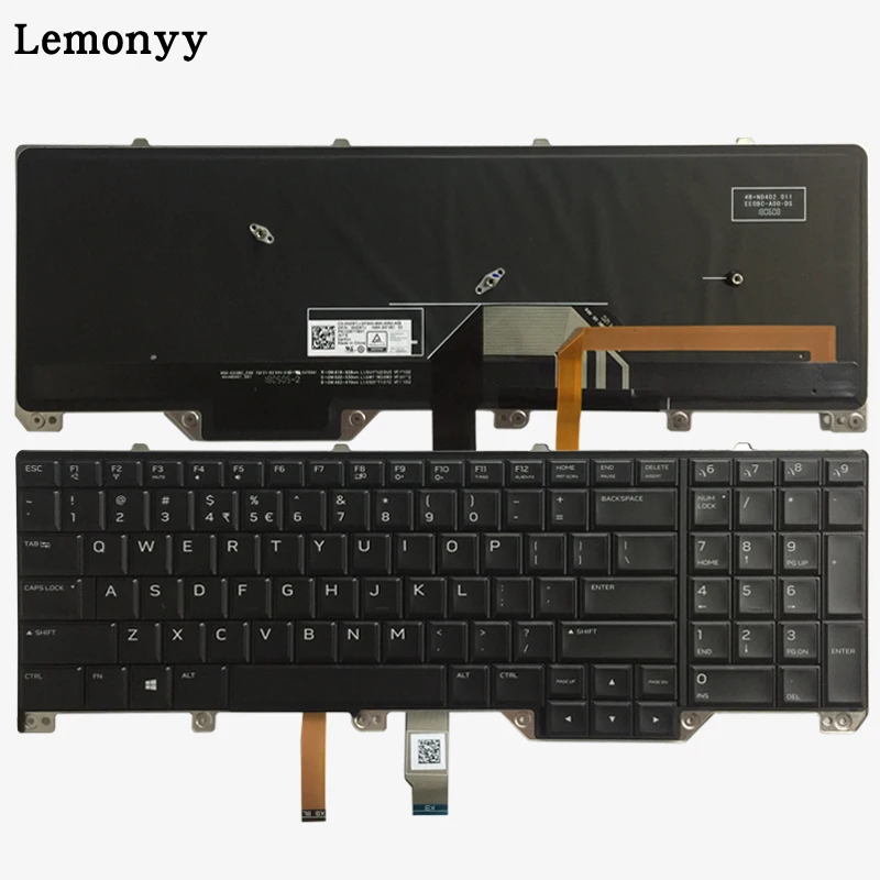  US keyboard for DELL Alienware M17 17 R4 R5 laptop Keyboard with Backlit 0ND5TJ PK1326T1B01