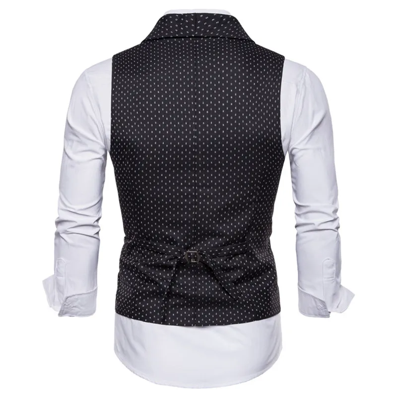 Riinr модный костюм жилет для мужчин Горячая Dot дизайн формальное платье качество без рукавов приталенный деловой пиджак жилет мужской