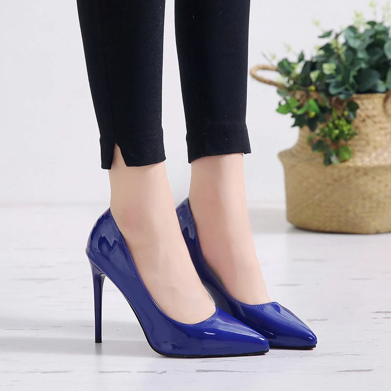 Drop Ship Woman High Heels Pumps 11cm Tacones Pointed Toe Stilettos Talon Femme Sexy Ladies Wedding Shoes Black Heels