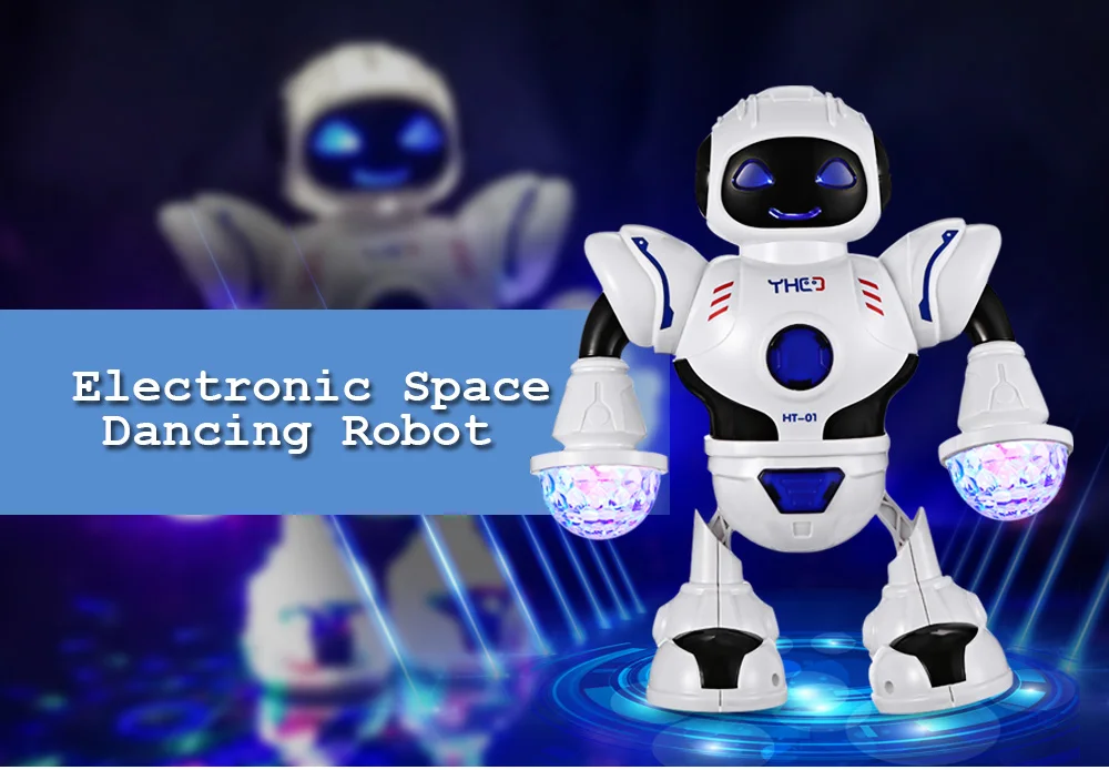 Горячие продажи HT-01 дети электронный умный космический танцующий робот с музыкой Светодиодные Игрушки Роботы подарки WJ-09