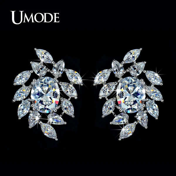 

UMODE Brand Summer Jewelry High Quality AAA Cubic Zirconia Stones Bridal Stud Earrings For Women's Brincos AUE0031