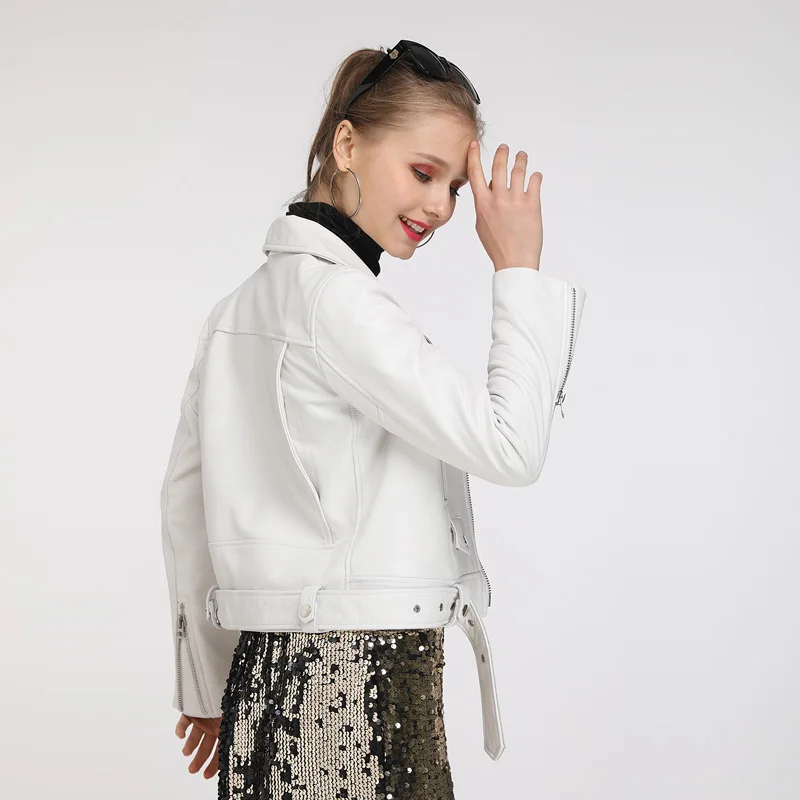 Maylofuer Genuine Leather Jacket Women Natural and Real Sheepskin Leather Coat
