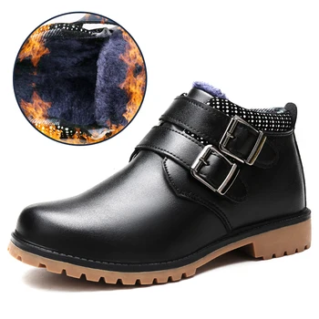 

Boy Fashion Winter Warm Leather Children Casual Shoes Sneakers Boys Students Walking Shoes Child Girls Rubber Snow Shoes Girl