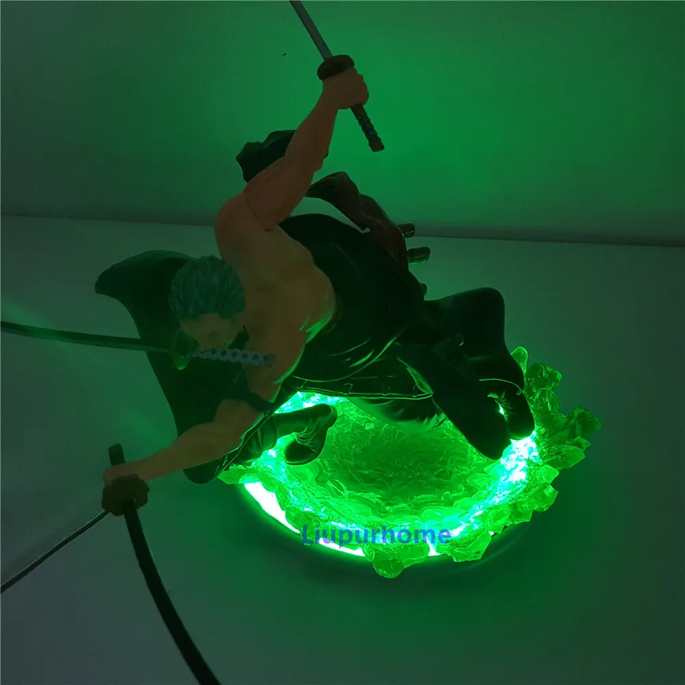 Figura de Ação Candeeiro de Mesa Pedaço Roronoa Zoro Faça Você Mesmo Led Night Light Sanzen Sekai Três Mil Mundos Batalha Anime Decoração um 5 Um Pedaço Roronoa Zoro Figura de Ação