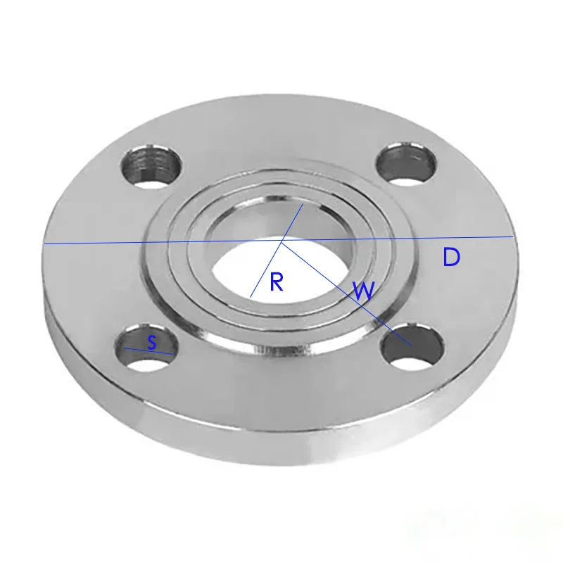 304 нержавеющая сталь PN10 покрытый фланец с четырьмя отверстиями для болтов DN15 DN20 фланец
